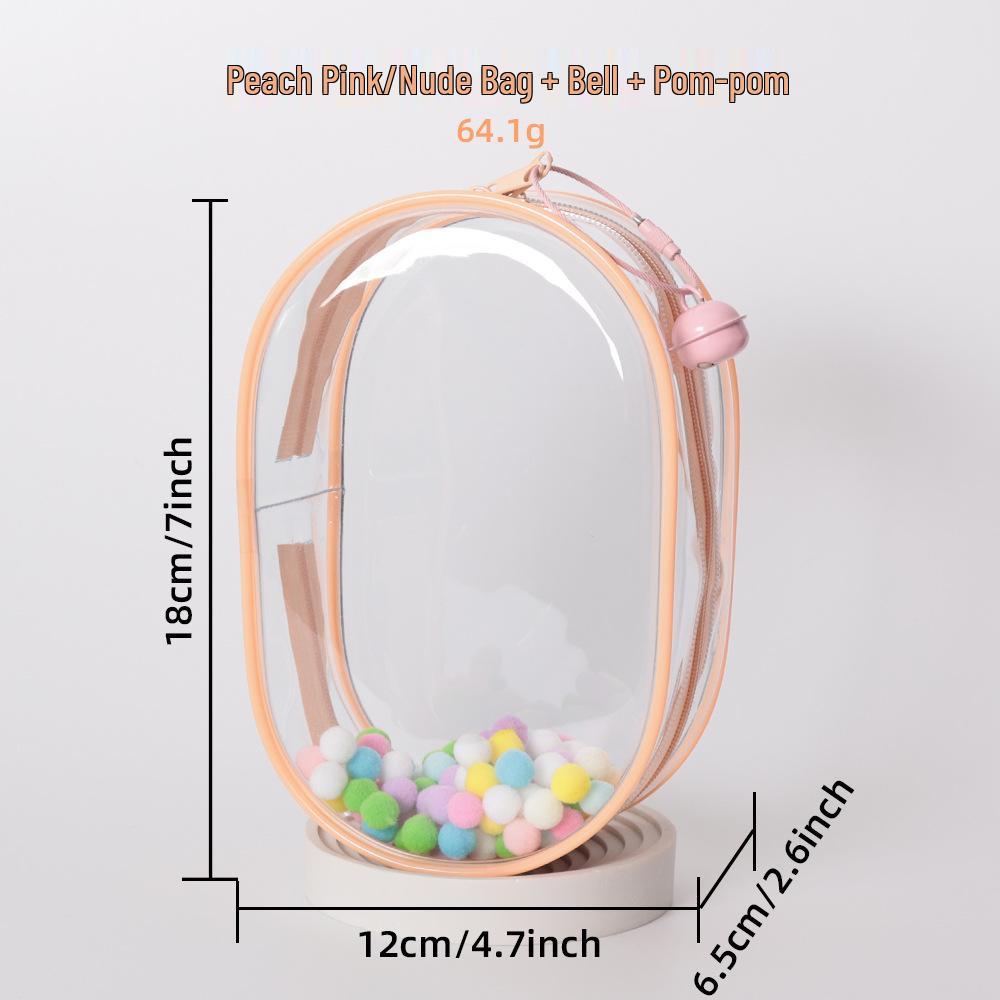 High-Transparency Thickened PVC Cotton Doll Storage Bag - Dustproof, Cute, Hanging, Transparent Q Round Design