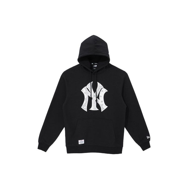 New Era SS21 Серия MLB Нью-Йорк Янкиз Худи-пуловер с принтом букв Унисекс-худи Черный 12715362