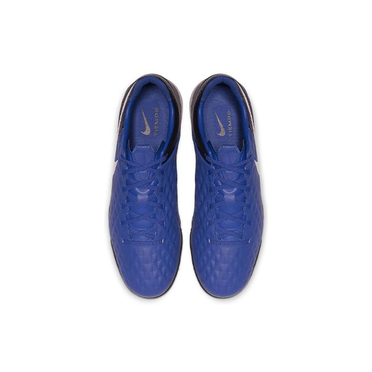 Nike Tiempo Legend 8 Pro Round Toe Lace-Up Turf Soccer Shoes Men Soccer Shoes Blue AT6136-414