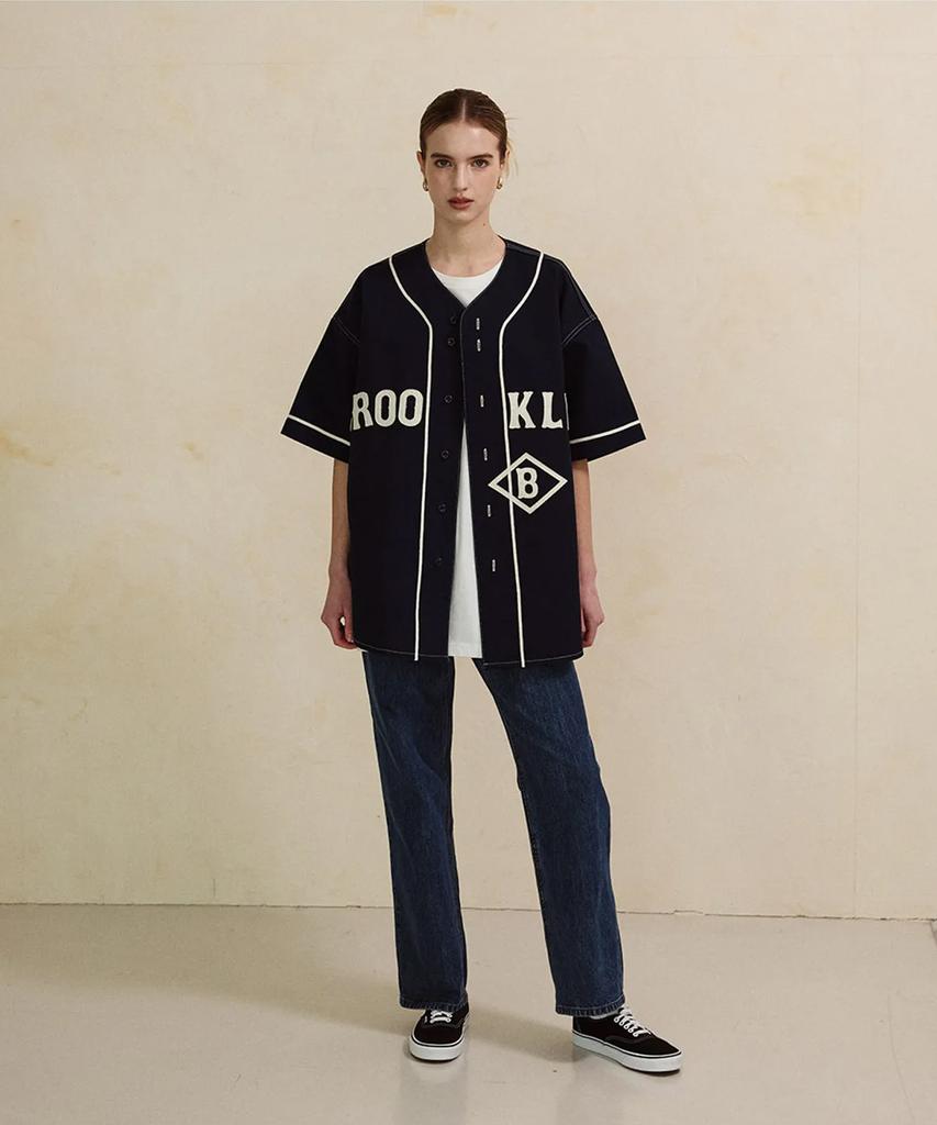 Zerolounge [Premium Japanese Material] Baseball Shacket Navy
