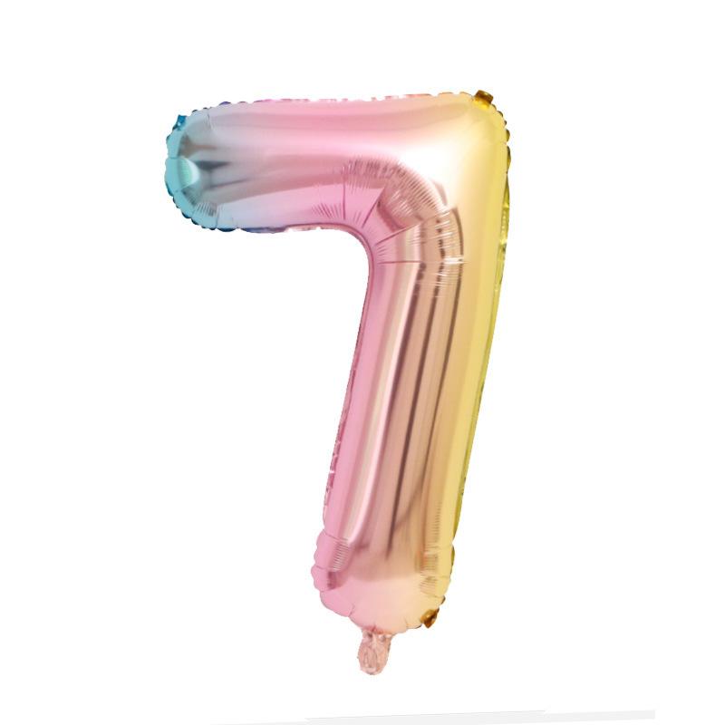 16-Inch Us Version Of Thin Body Digital Birthday Party Decoration Props Decoration Aluminum Film Balloon Digital