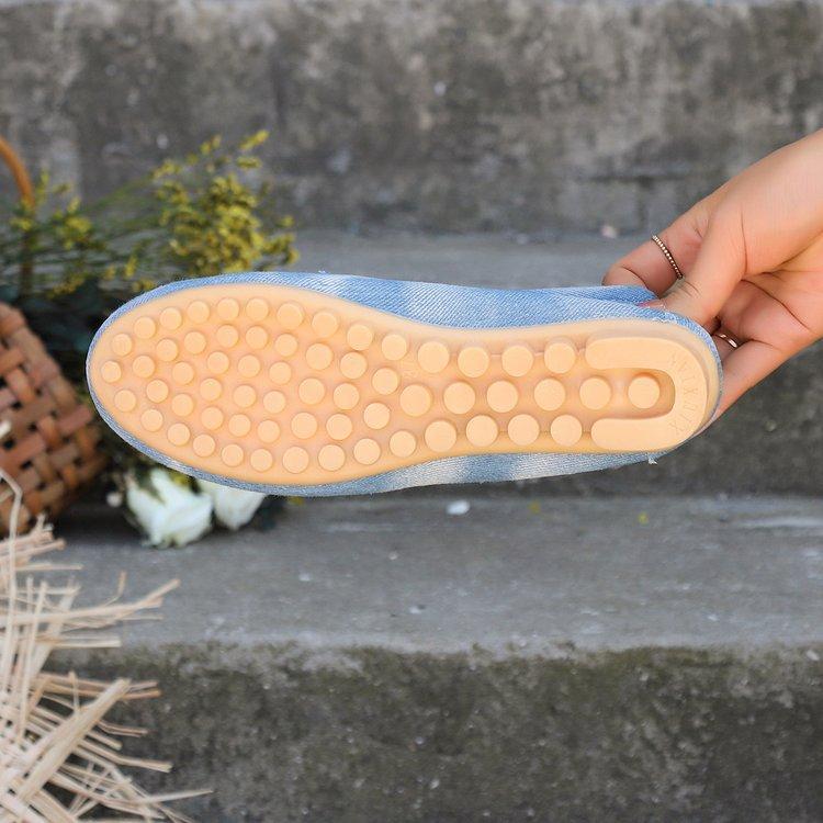 Женская обувь больших размеров, новые джинсовые мокасины без застежек, модные весенне-летние женские кроссовки