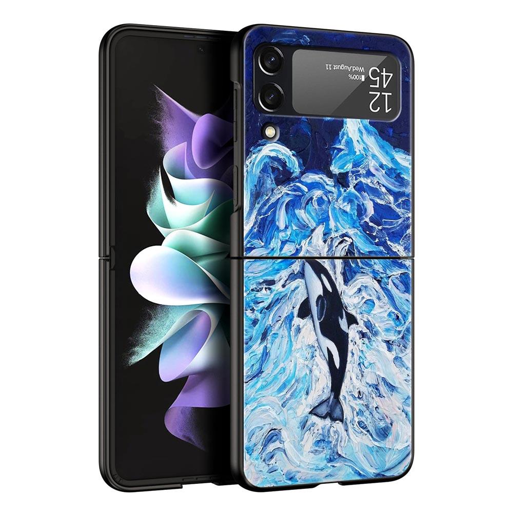 Океанская косатка милая косатка Чехол для телефона Samsung Galaxy Z Flip3 Flip4 Flip5 PC Корпус для Z Flip 3 4 5 Жесткая складная крышка
