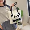 Сумка женская 2024 новая холщовая сумка, переносная сумка через плечо милая сумка-панда, повседневная сумка большой вместимости