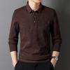 Spring New Men's Knitted Sweater Long-sleeved High-end Jacquard Casual Business Inner Wear New National Style Pullover POLO Shirt