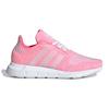 adidas Оригинальные Swift Run J Кроссовки для бега с круглым носком, шнуровкой, дышащие, низкие, детские, розовые, белые EF5951
