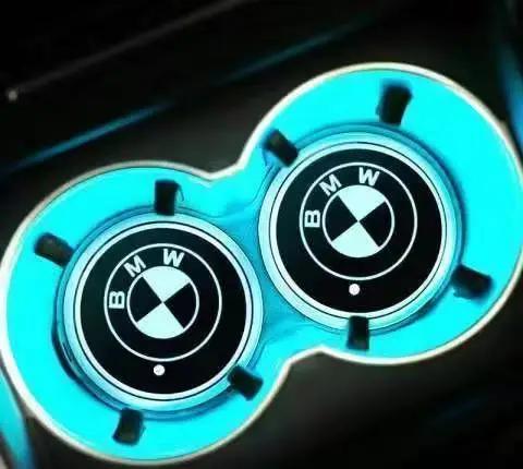 LPTJD1 2026 Car Sticker BMW 7 Color LED Car Cup Holder For M E46 E90 E60 F30 E39 F10 E87 E36 F20 E92 Serie 1 BT21 Light Luminous Coas