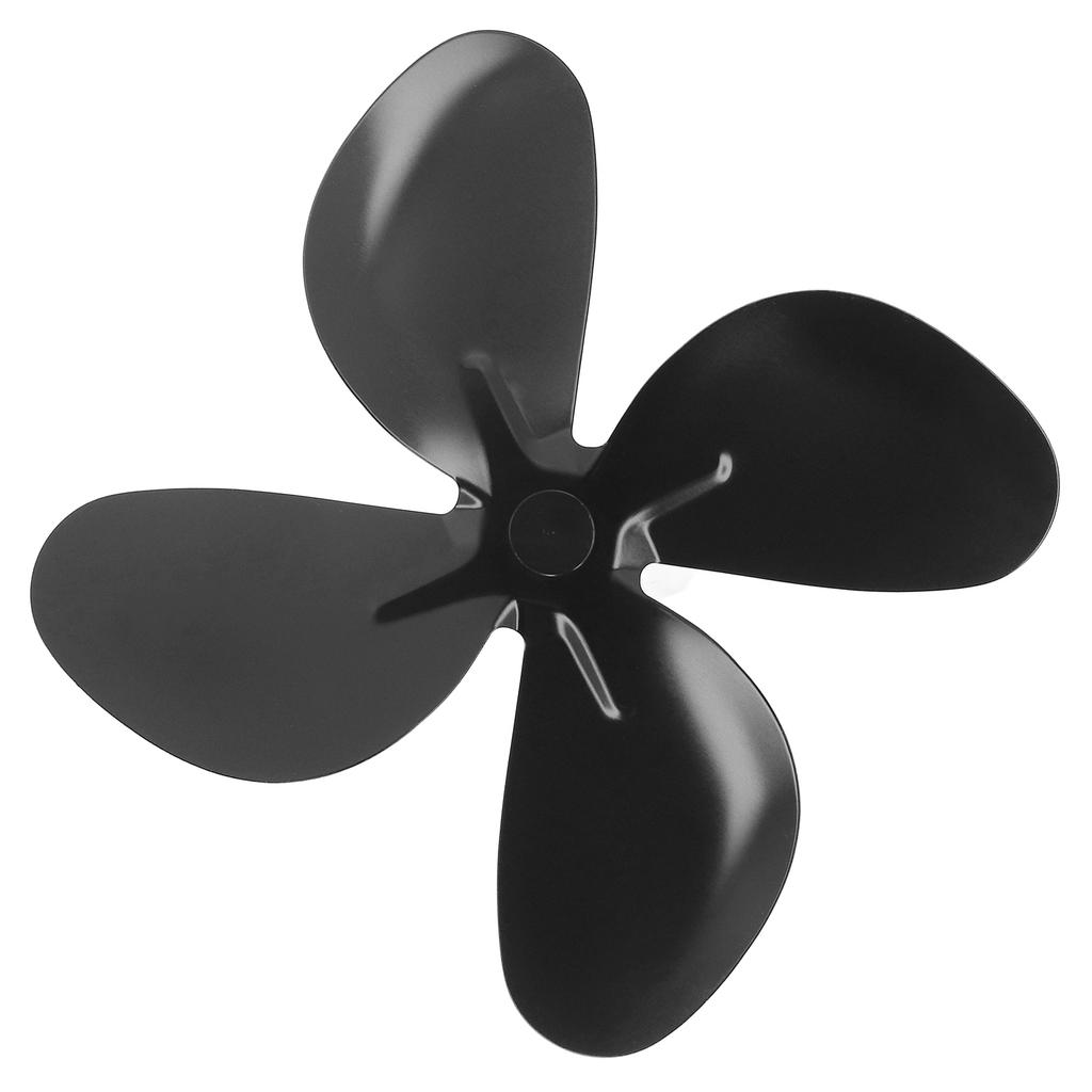 Запасная лопасть вентилятора для печи Алюминиевый сплав Вентилятор для камина 4 лопасти с шестигранным ключом и винтом Черный