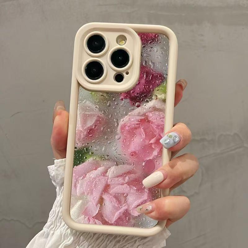 Чехол-бампер Apple iPhone 13 Pro Max с утолщенным цветочным узором в виде капли воды