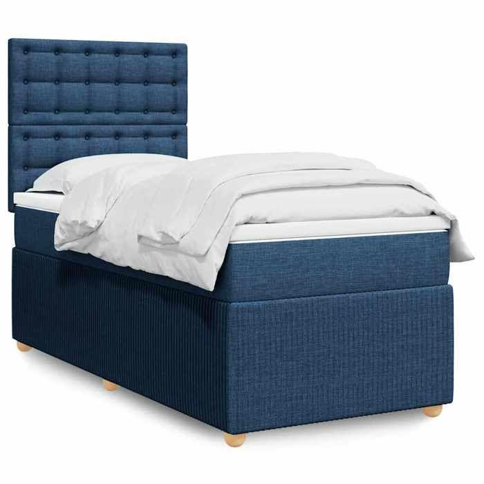 Maison Exclusive - Sommier à lattes de lit avec matelas Bleu 80x200 cm Tissu
