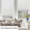 Self-adhesive Pleated Curtain Half Blackout Windows Blinds Privacy Light Control Curtain for Balcony Bedroom Living Room RV