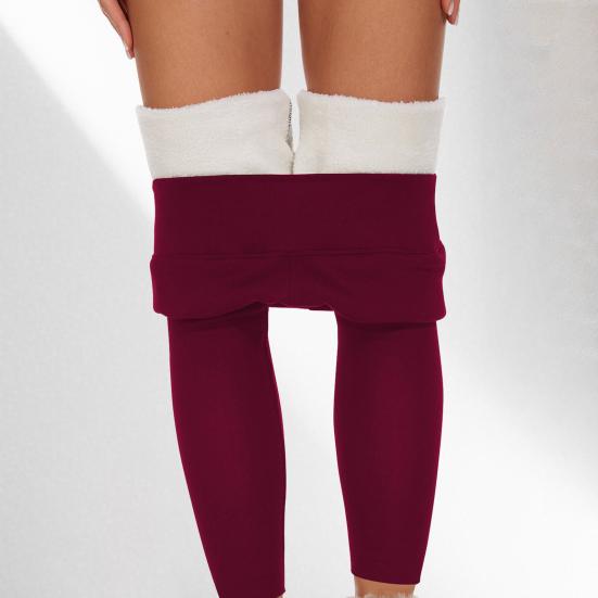 Женские леггинсы однотонные с высокой талией, плюшевой подкладкой, утолщенные, теплые брюки, облегающие, для холодной погоды