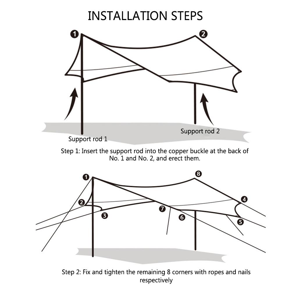 Восьмиугольный тент, складная палатка для кемпинга, расширенный брезент для пляжных путешествий, пеших прогулок