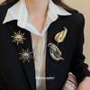 Металлическая Лист Солнце Геометрическая Брошь: Элегантная модная брошь высокого класса для женщин