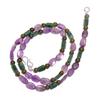 Natural Amethyst Aventurine Labradorite Gemstone Beads Necklace 17" UB-5004 UB-5004