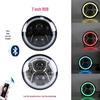 7-inch RGB LED Wrangelight: Bluetooth Controlled, 40W Modified Car Headlights for Wrangler.