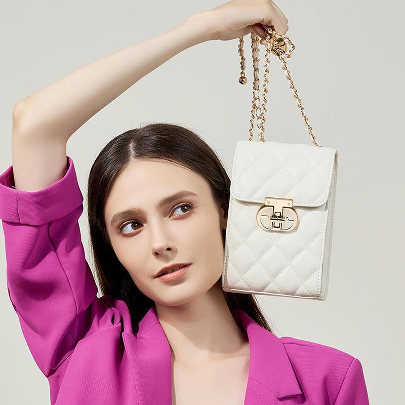 2024 Женская мини-сумка через плечо из натуральной кожи - стильная летняя сумка на цепочке