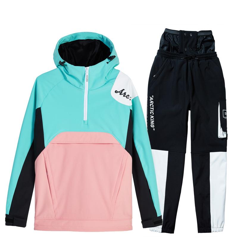 Лыжный костюм для женщин и мужчин, лыжная толстовка с капюшоном для катания на лыжах, сноубордический костюм, мужской, женский, зимний, теплый, уличный, водонепроницаемая, ветрозащитная, лыжная куртка и брюки