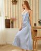Women's Imitation Silk Lace Camisole Nightgown - Solid Color, Comfortable Long Loungewear, Lazy Style for Summer