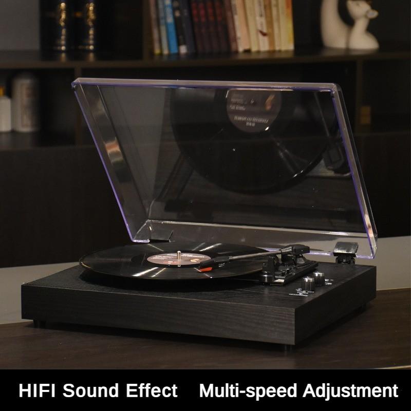 Bluetooth Встроенный Рупорный Динамик Настольный Бытовой Фонограф Деревянный Виниловый Противоскользящий Проигрыватель Пластинок Новый 420*320*105мм