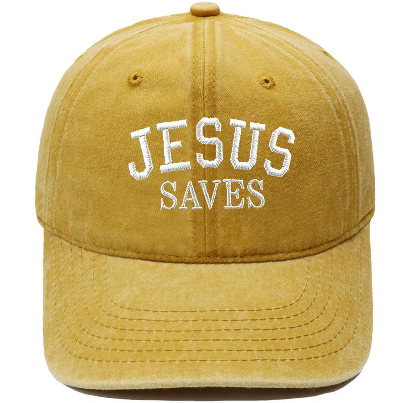 New letter embroidered baseball cap washed retro dad hat European and American men's and women's casual sunshade cap