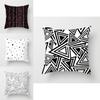 Stylish Geometric Cushion Cover With Dotted Grid And Triangular Patterns For Modern Decor