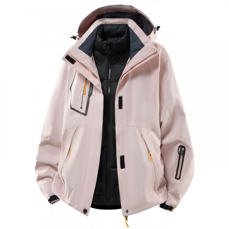 Mens/Womens 3-in-1 Detachable Winter Waterproof Windproof Outdoor Jacket With Down Insulated Liner Hiking Camping