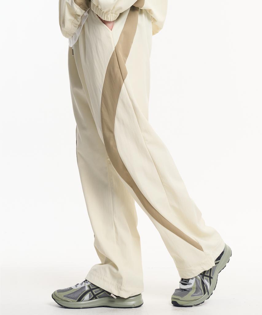 MOO Nylon Side Curve Track Pants - Cream