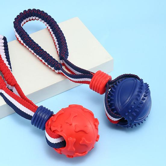 Dog Chew Ball Toy for Aggressive Chewers Embossed Texture Interactive Fetch Bouncy Ball Toy for Large Medium Small Dogs