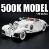 Масштаб 1/18 1936 Benzs 500K Alloy Classic Car Model Diecast Metal Retro Vehicles Car Model Simulation Sound and Light Children Toy Toy Gift