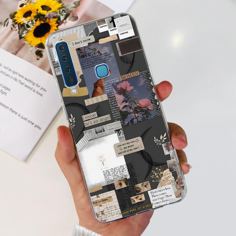 For Samsung Galaxy A9 2018 Case A920 SM-A920F Silicone Cover Popular Flower Clear TPU Soft Phone Case For Samsung A9 2018 Bumper