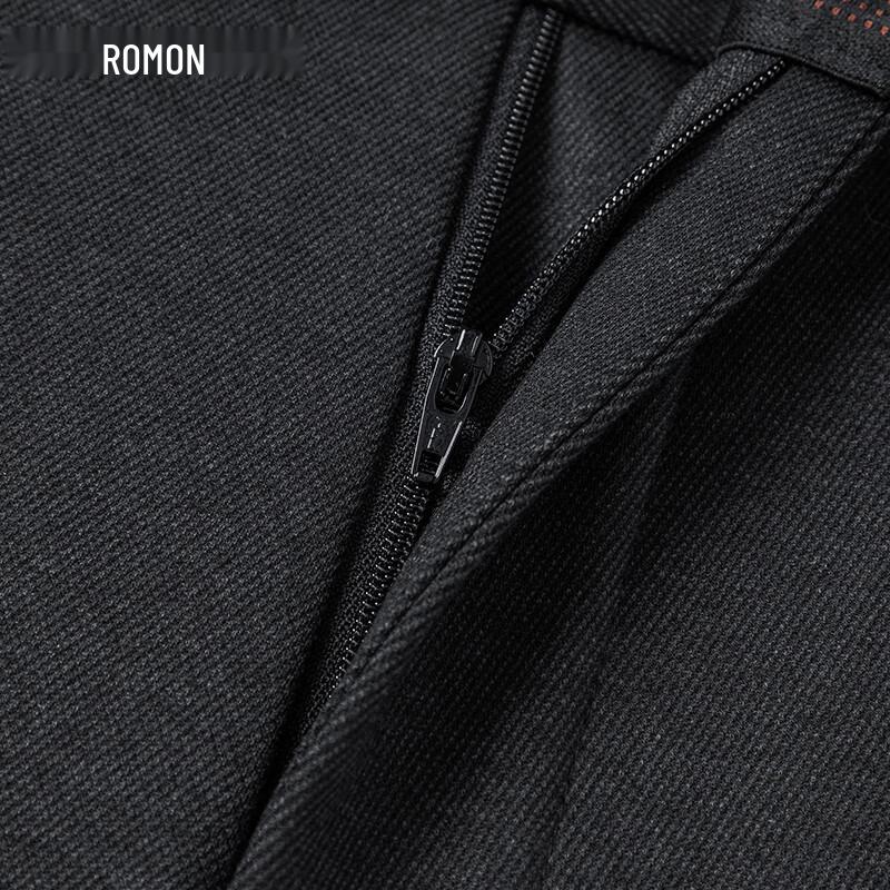 Luomeng Men's Wool Blend Elastic Anti-Wrinkle Business Casual Straight-Leg Pants