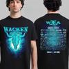 Редкая футболка Wacken Open Air 2025, с 30 июля по 2 августа 2025 года, Шлезвиг-Гольштейн, Германия, Розы, двусторонняя