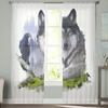 Волк и ворон на скалах, прозрачные оконные шторы для гостиной, спальни, современная вуаль, тюлевые шторы, тканевые шторы для кухни 