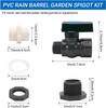 PVC Rain Barrel Diverter Kit 3/4 Inch Rain Barrel Valve Rain Barrel Spigot Kit with Bulkhead Fitting Adapter for Water Tanks