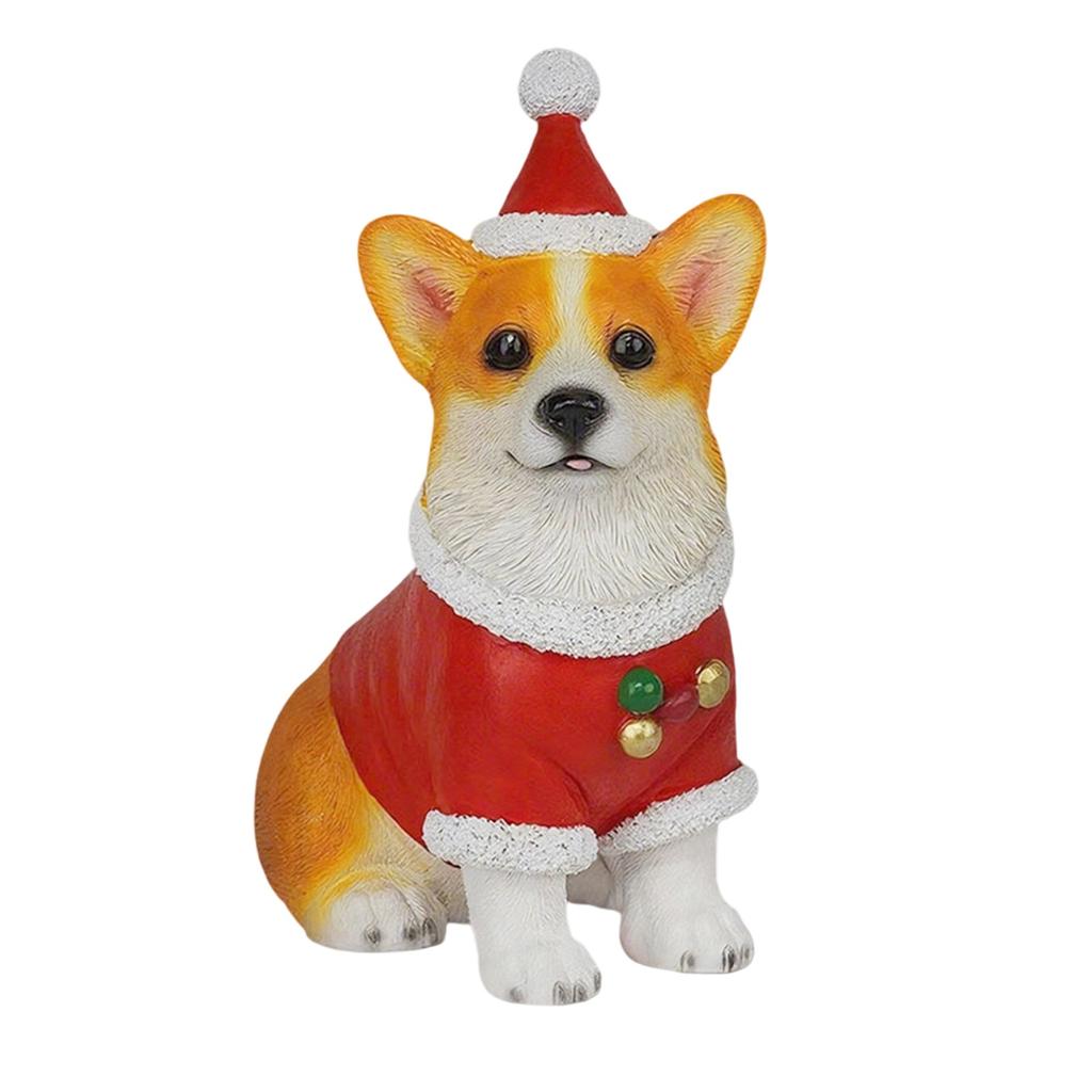 Рождественские смоляные украшения, В рождественских шляпах, Милые и забавные настольные украшения в виде собак, Праздничные подарки