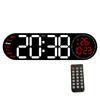 Большие светодиодные цифровые настенные часы с пультом дистанционного управления, 2 будильника, Летнее время (DST) и отображение даты, температуры для гостиной и спальни