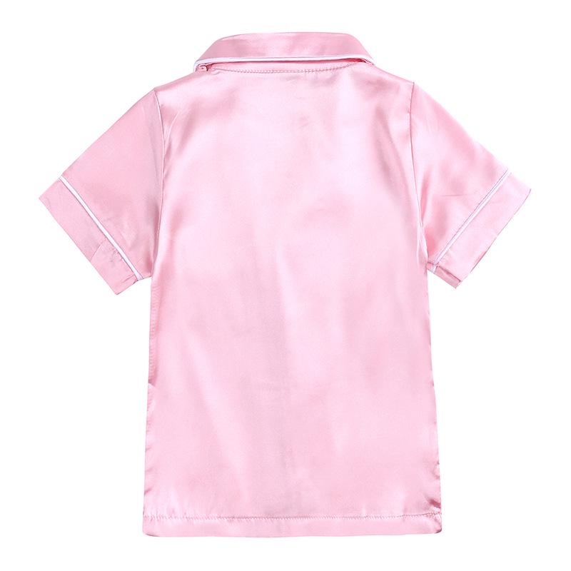 Детский летний пижамный комплект Ice Silk - домашняя одежда из искусственного шелка для мальчиков и девочек