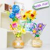 New Flower Bouquet with Vase Compatible Building Blocks Sunflowers Adult Assembled Flower Pots New Year Room New Year Decoration