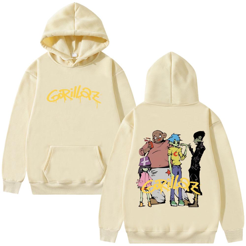 Худи альтернативной рок-группы Gorillaz для мужчин и женщин, модные винтажные худи-пуловеры, мужской готический оверсайз, крутая уличная одежда