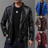 Мужская высококачественная асимметричная кожаная куртка-косуха приталенного кроя
