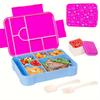 Large Capacity Bento Lunch Box Set with Leak-Proof Sealing Divided Fresh-Keeping Food Container with Fork Spoon for School Kids