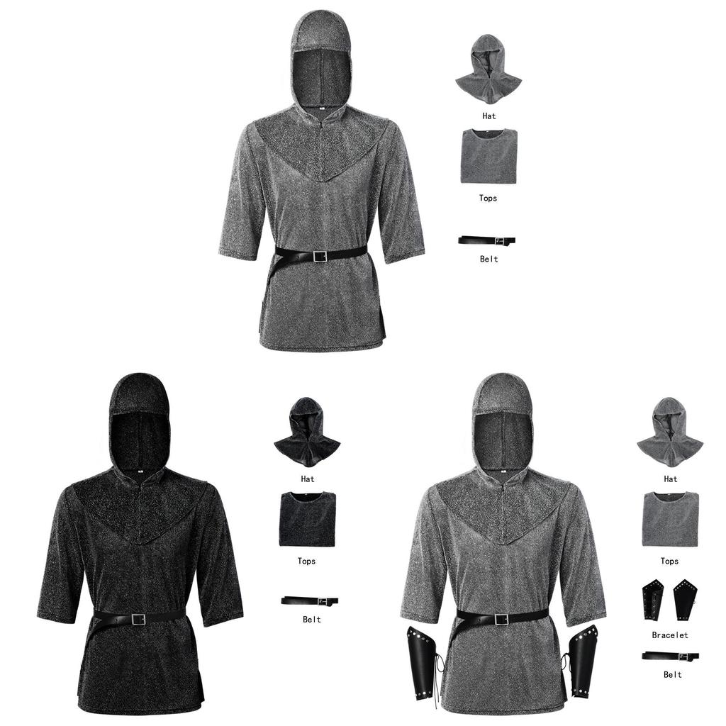 Fantasy Knight Cosplay Costume With Polyester Fabric For Halloween And Theater Performances