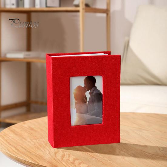 Slip-in Photo Album Linen Cover 50 Pages 100 Pockets 4x6-Inch Wedding Travel Baby Shower Kids Family Anniversary Picture Collection Book