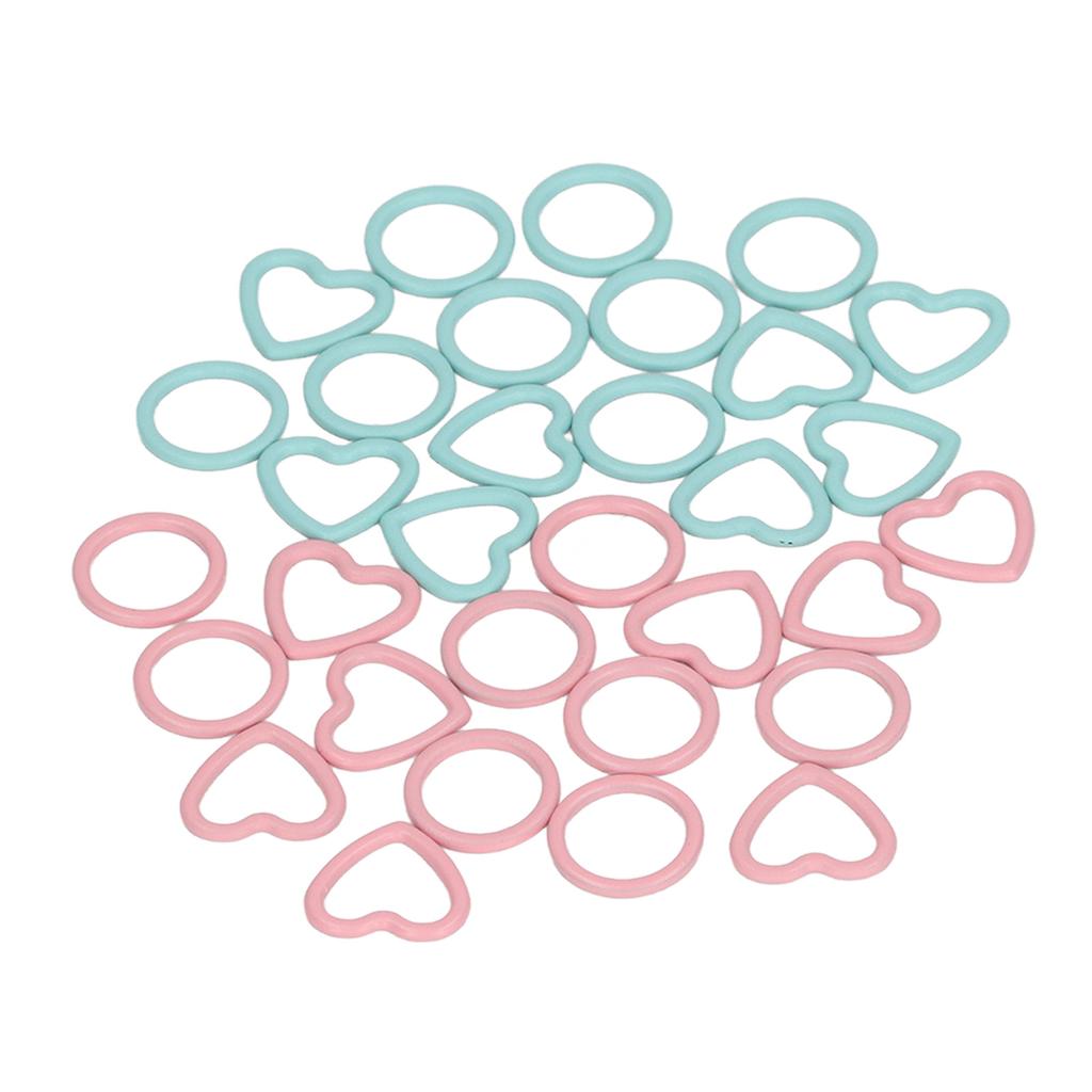 32pcs Knitting Stitch Markers Round Heart Shape Metal Crochet Marker Rings for DIY Handcrafted