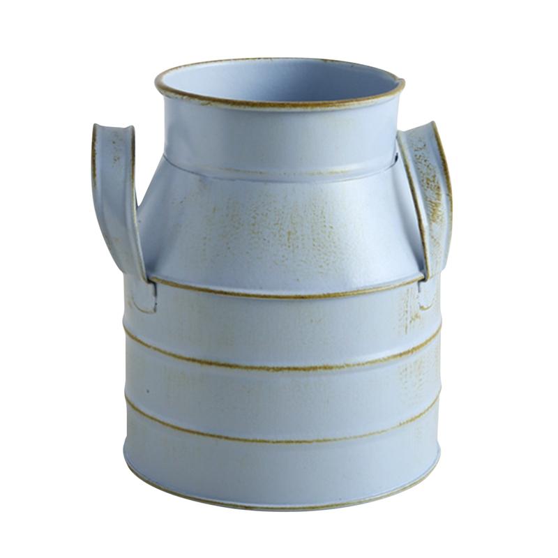 Металлическая винтажная потертая ваза для цветов жестяной кувшин растения украшение сад свадьба дом железный цветочный горшок