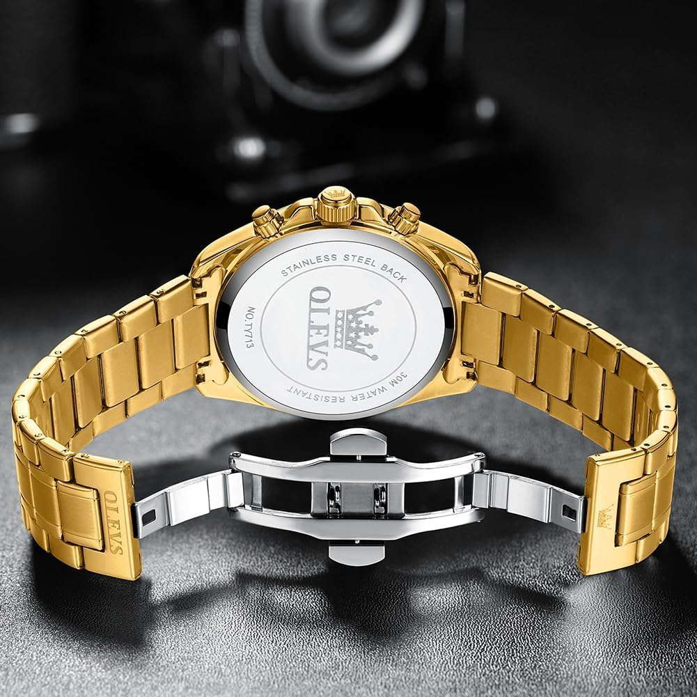 OLEVS Quartz Popular Watch Stylish Multifunctional Watch Stainless Steel Waterproof Date Watch Analog Fashion Student Company Watch for Men Men's