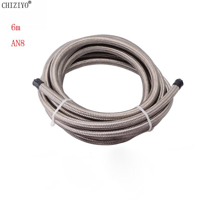 1.5/3/6M AN4 AN6 AN8 AN10 Stainless Steel Braided Hose Fuel Line/ Brake Line/Oil Cooler Pipe