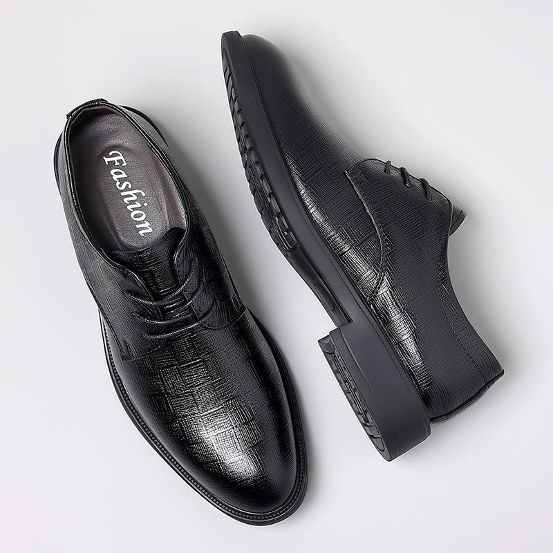 New Leather Shoes Men's Business Dress Genuine Leather Soft Leather Soft Sole Casual Men's Shoes Inner Height Increase Wedding Groom Shoes