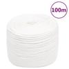 152556 vidaXL Boat Rope All White 8 Mm 100 M Polypropylene